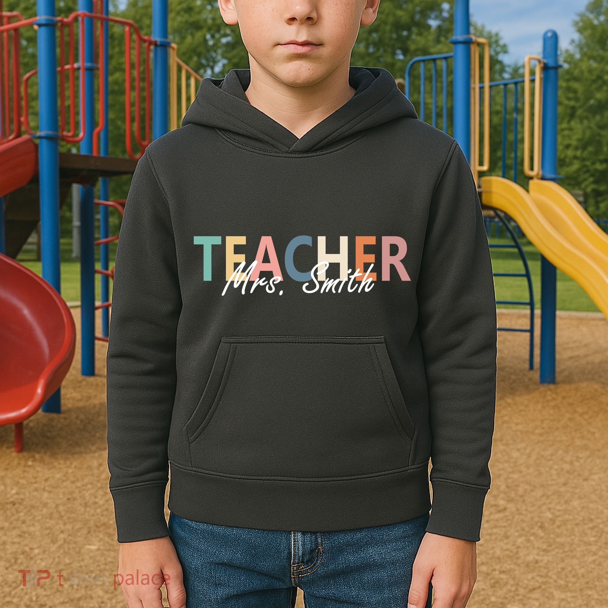 Cute Personalize Teacher Customizable Gift Custom Kids Hoodie
