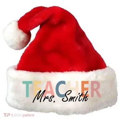 Cute Personalize Teacher Customizable Gift Custom Santa Hat