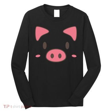 Cute Piggy Face Halloween Costume Long Sleeve Shirt