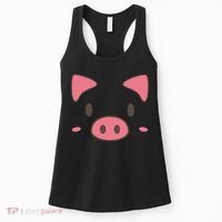 Cute Piggy Face Halloween Costume Women's Tank Top thumb 0
