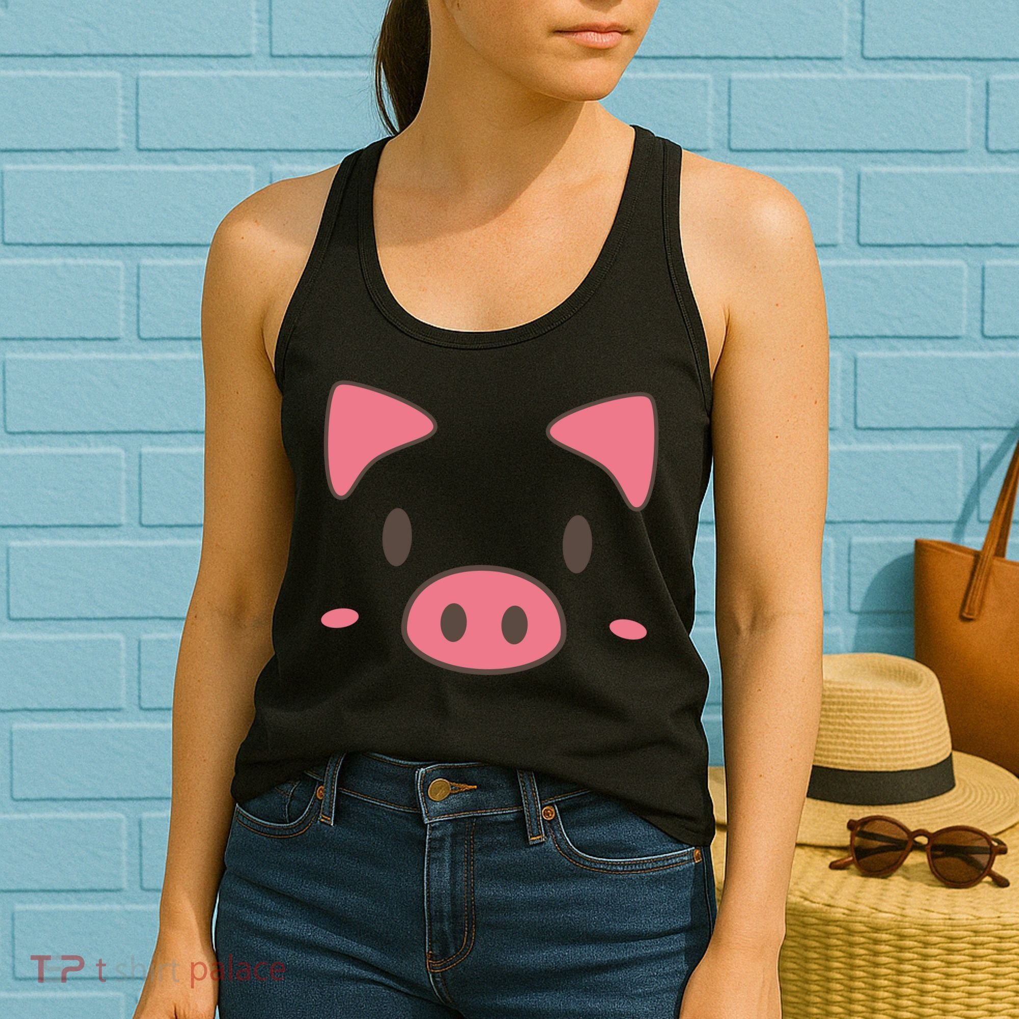 Cute Piggy Face Halloween Costume Women's Tank Top