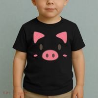 Cute Piggy Face Halloween Costume Toddler T-Shirt thumb 2