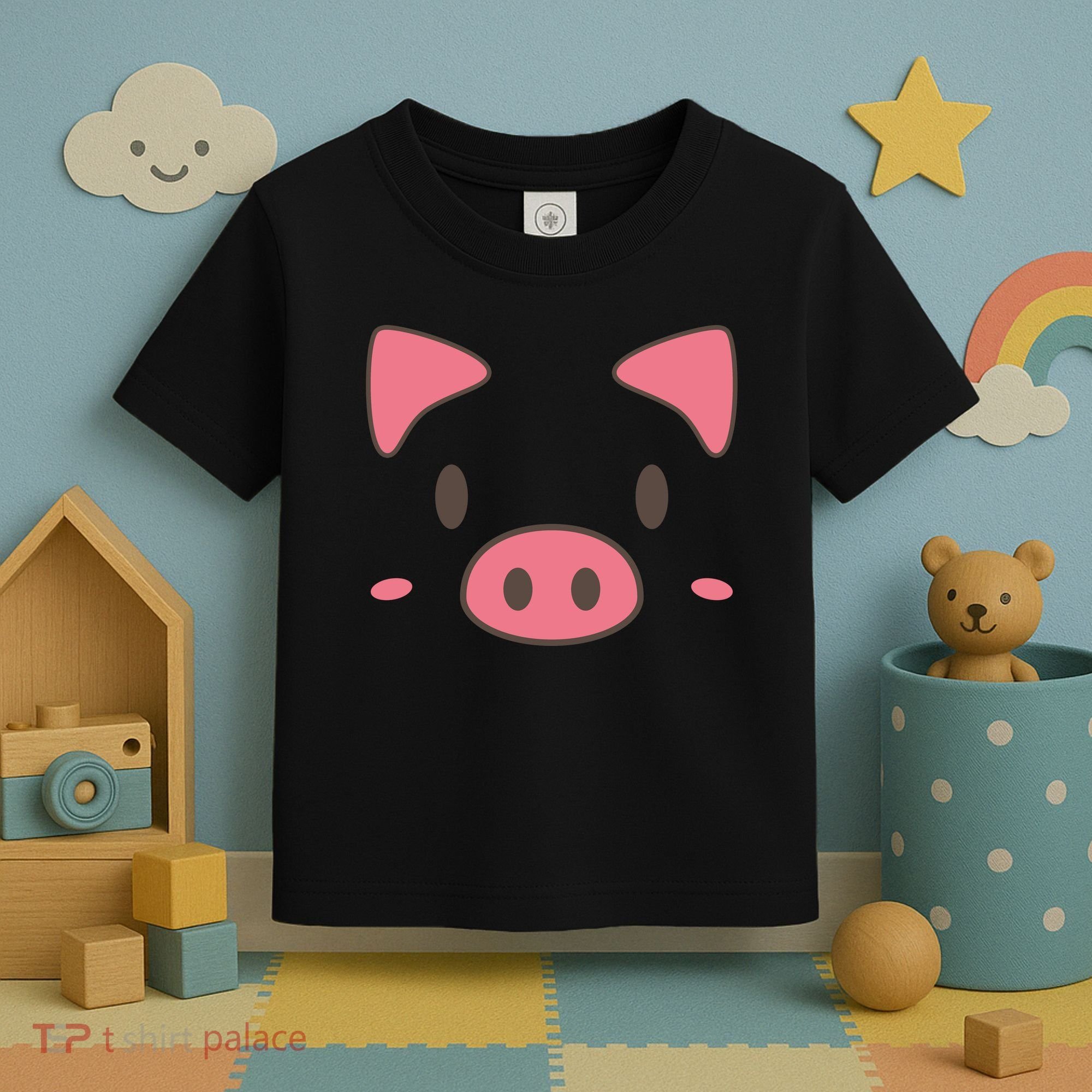 Cute Piggy Face Halloween Costume Toddler T-Shirt