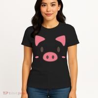 Cute Piggy Face Halloween Costume Women's T-Shirt thumb 4