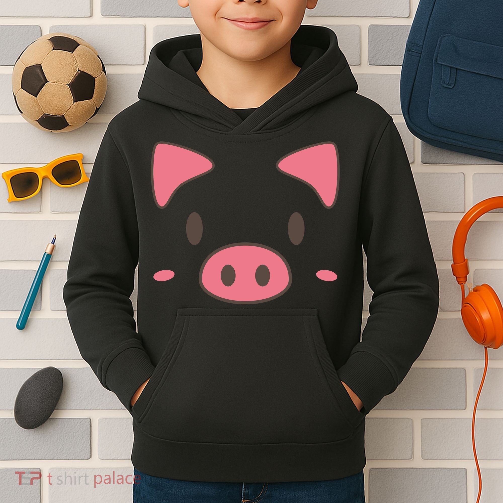Cute Piggy Face Halloween Costume Kids Hoodie