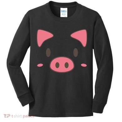Cute Piggy Face Halloween Costume Kids Long Sleeve Shirt