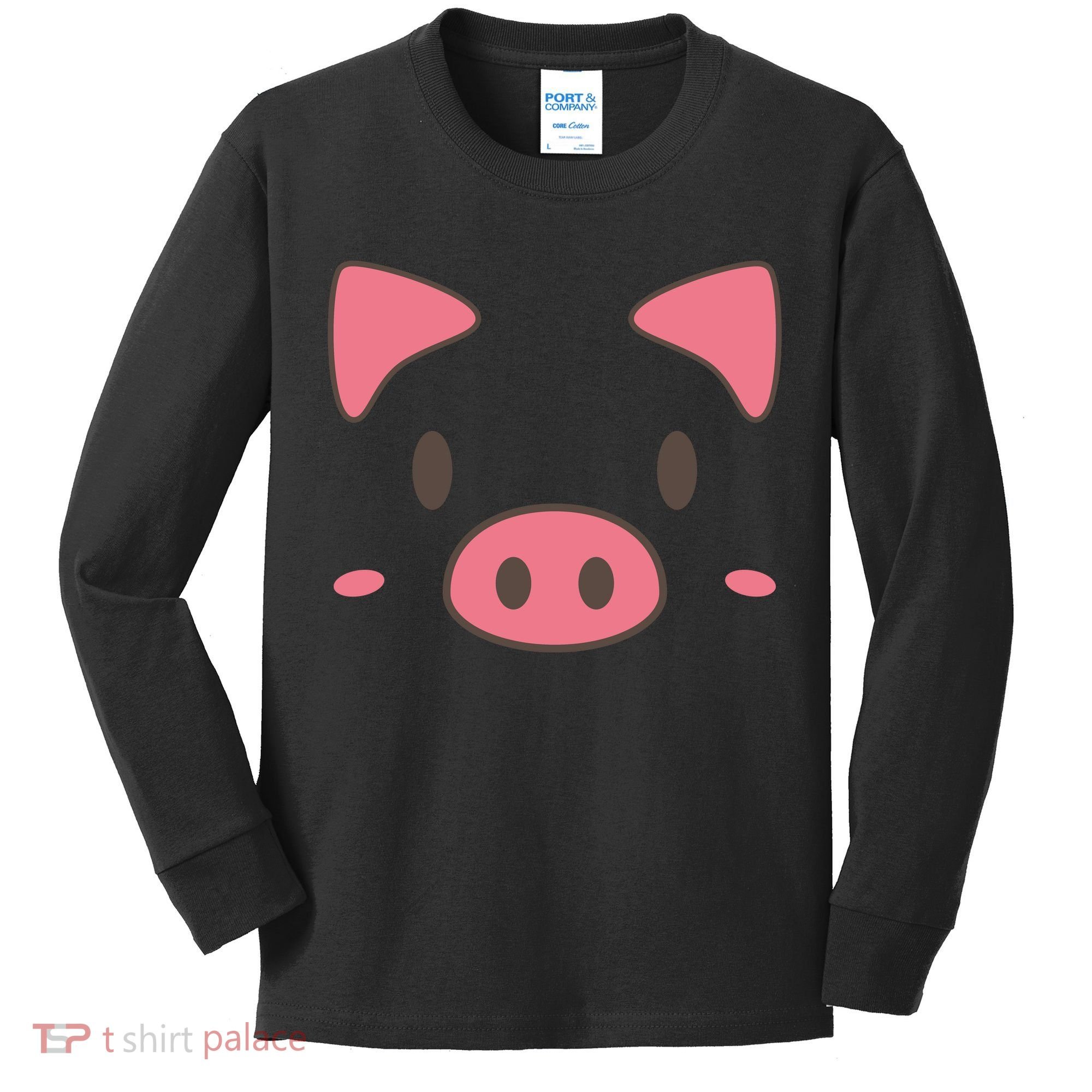 Cute Piggy Face Halloween Costume Kids Long Sleeve Shirt
