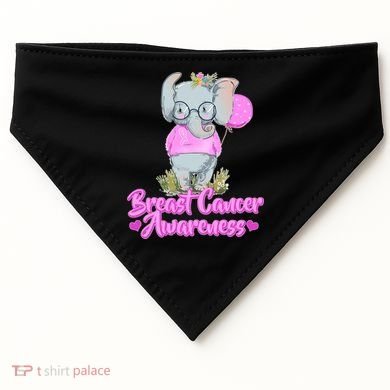 Cute Pink Elephant Breast Cancer Awareness USA-Made Doggie Bandana