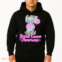 Cute Pink Elephant Breast Cancer Awareness Hoodie thumb 2