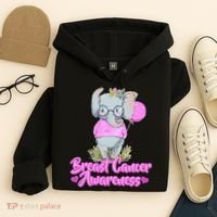 Cute Pink Elephant Breast Cancer Awareness Hoodie thumb 4