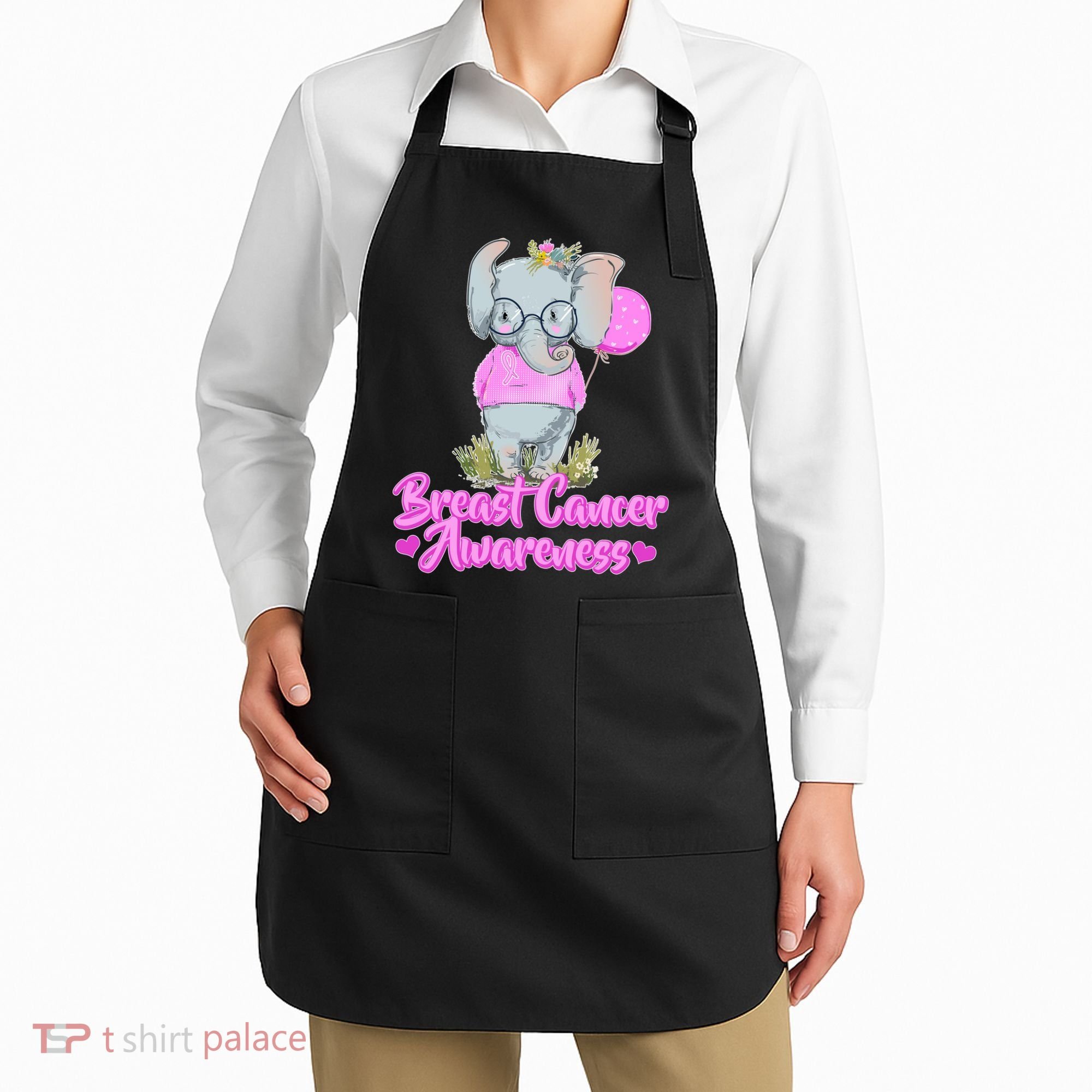 Cute Pink Elephant Breast Cancer Awareness Apron