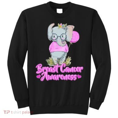 Cute Pink Elephant Breast Cancer Awareness Sweatshirt