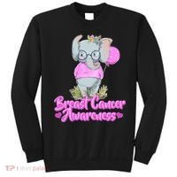 Cute Pink Elephant Breast Cancer Awareness Sweatshirt thumb 0