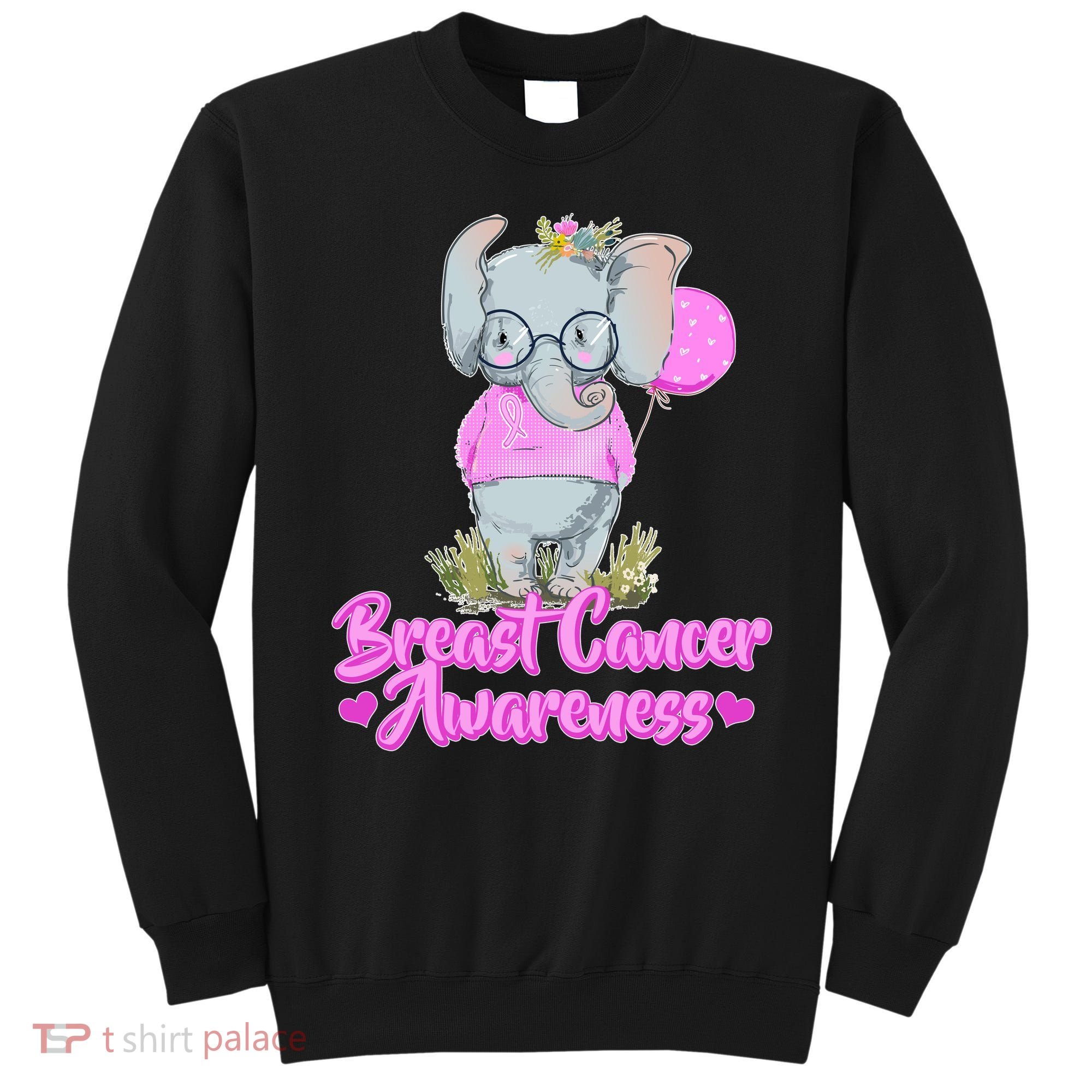 Cute Pink Elephant Breast Cancer Awareness Sweatshirt