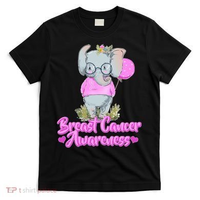 Cute Pink Elephant Breast Cancer Awareness T-Shirt