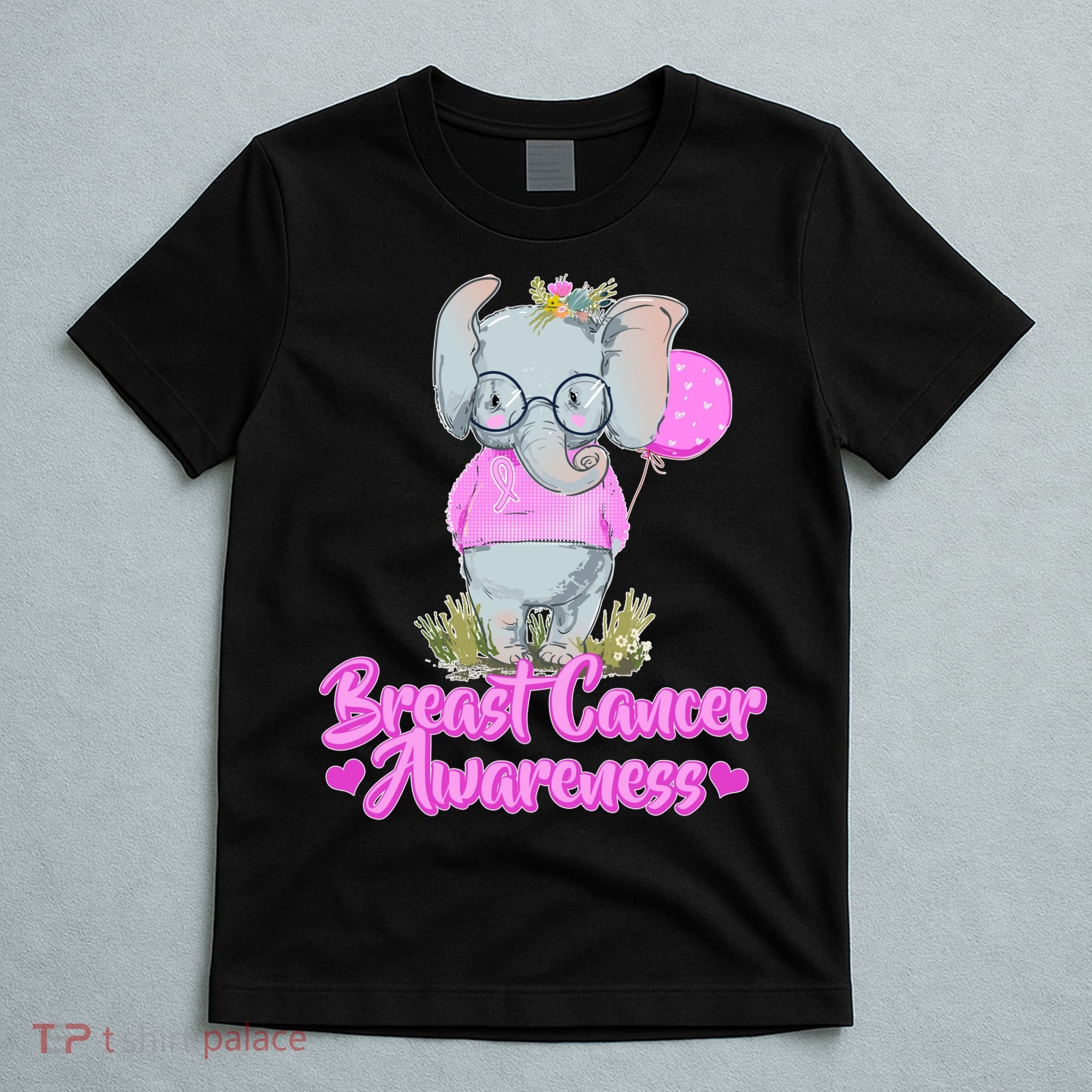 Cute Pink Elephant Breast Cancer Awareness T-Shirt