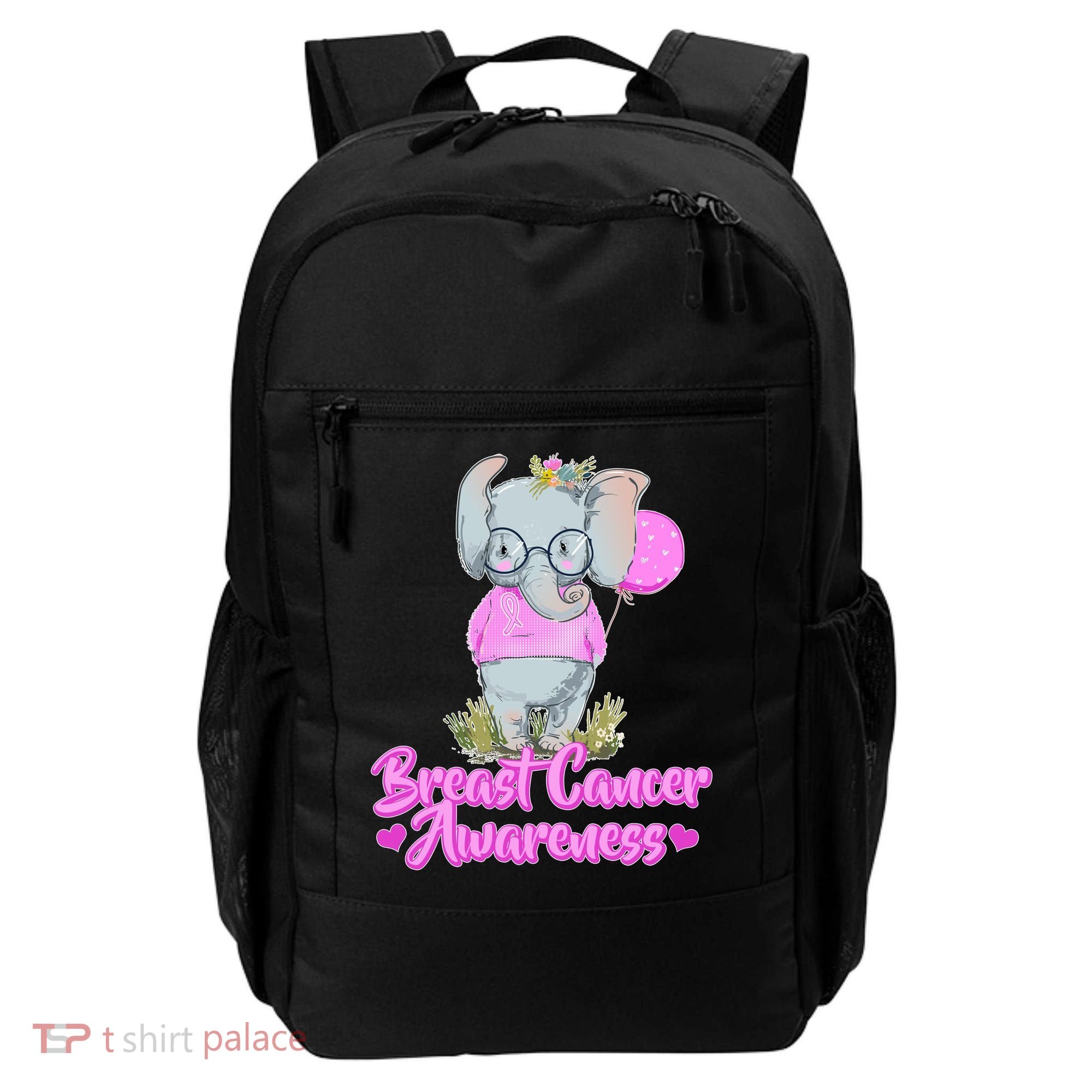 Cute Pink Elephant Breast Cancer Awareness Backpack