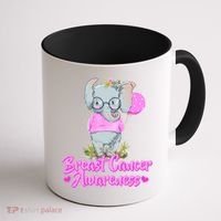 Cute Pink Elephant Breast Cancer Awareness Coffee Mug thumb 1