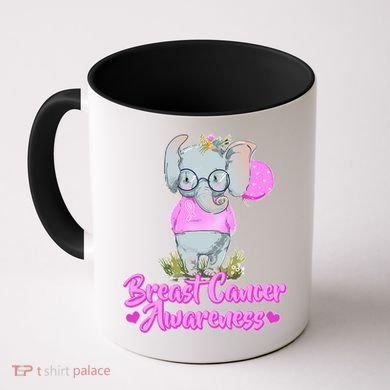 Cute Pink Elephant Breast Cancer Awareness Coffee Mug
