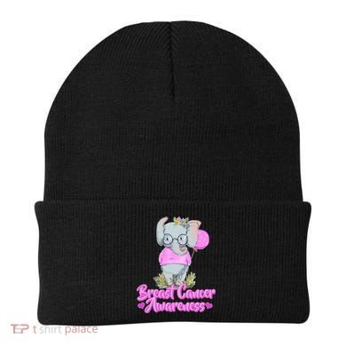 Cute Pink Elephant Breast Cancer Awareness Beanie