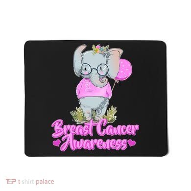 Cute Pink Elephant Breast Cancer Awareness Mousepad