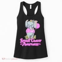 Cute Pink Elephant Breast Cancer Awareness Women's Tank Top thumb 0
