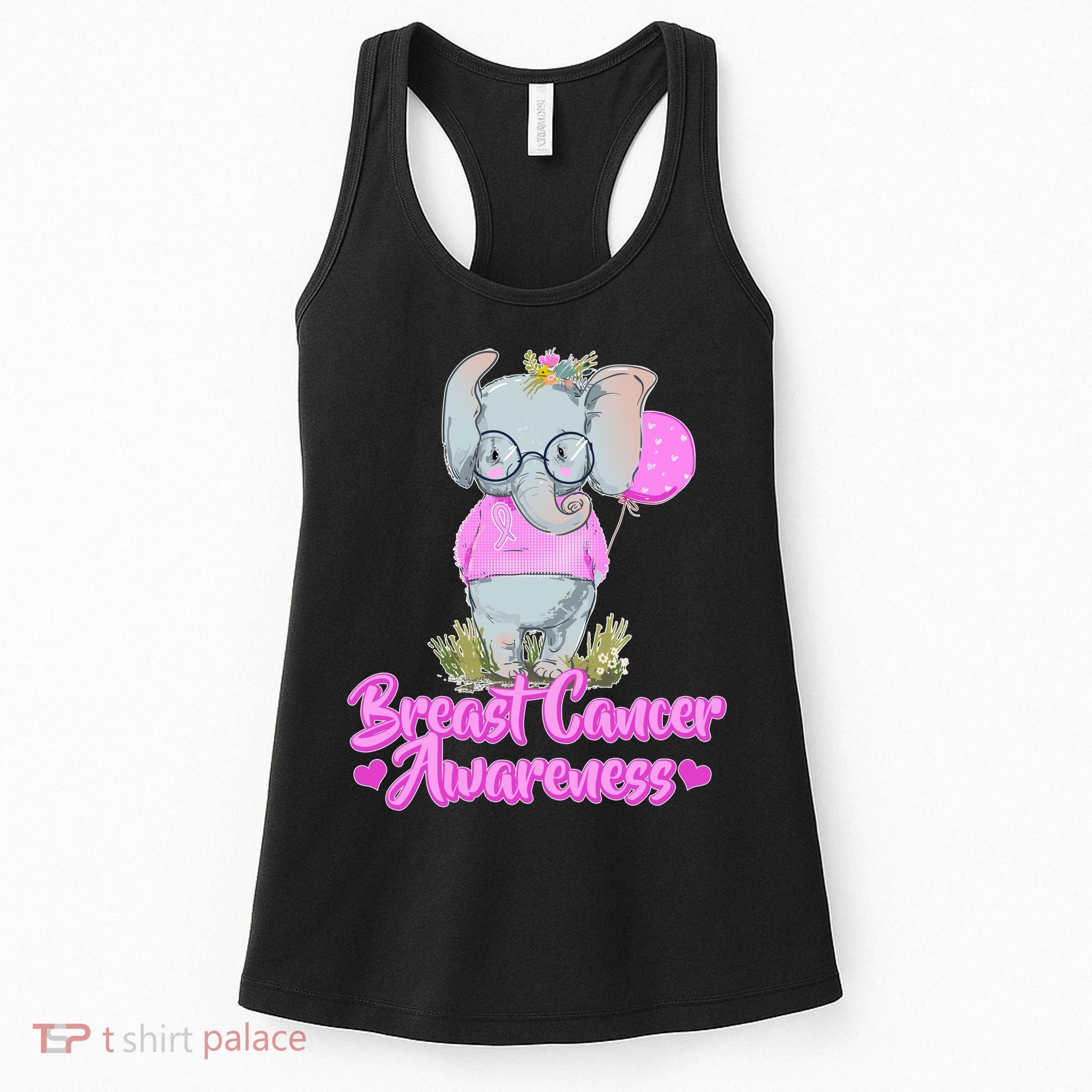 Cute Pink Elephant Breast Cancer Awareness Women's Tank Top