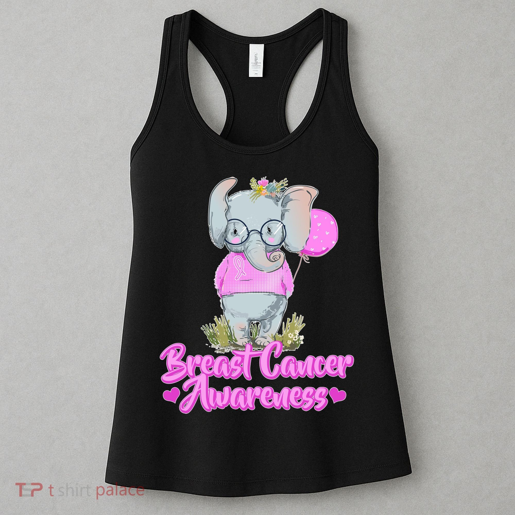 Cute Pink Elephant Breast Cancer Awareness Women's Tank Top