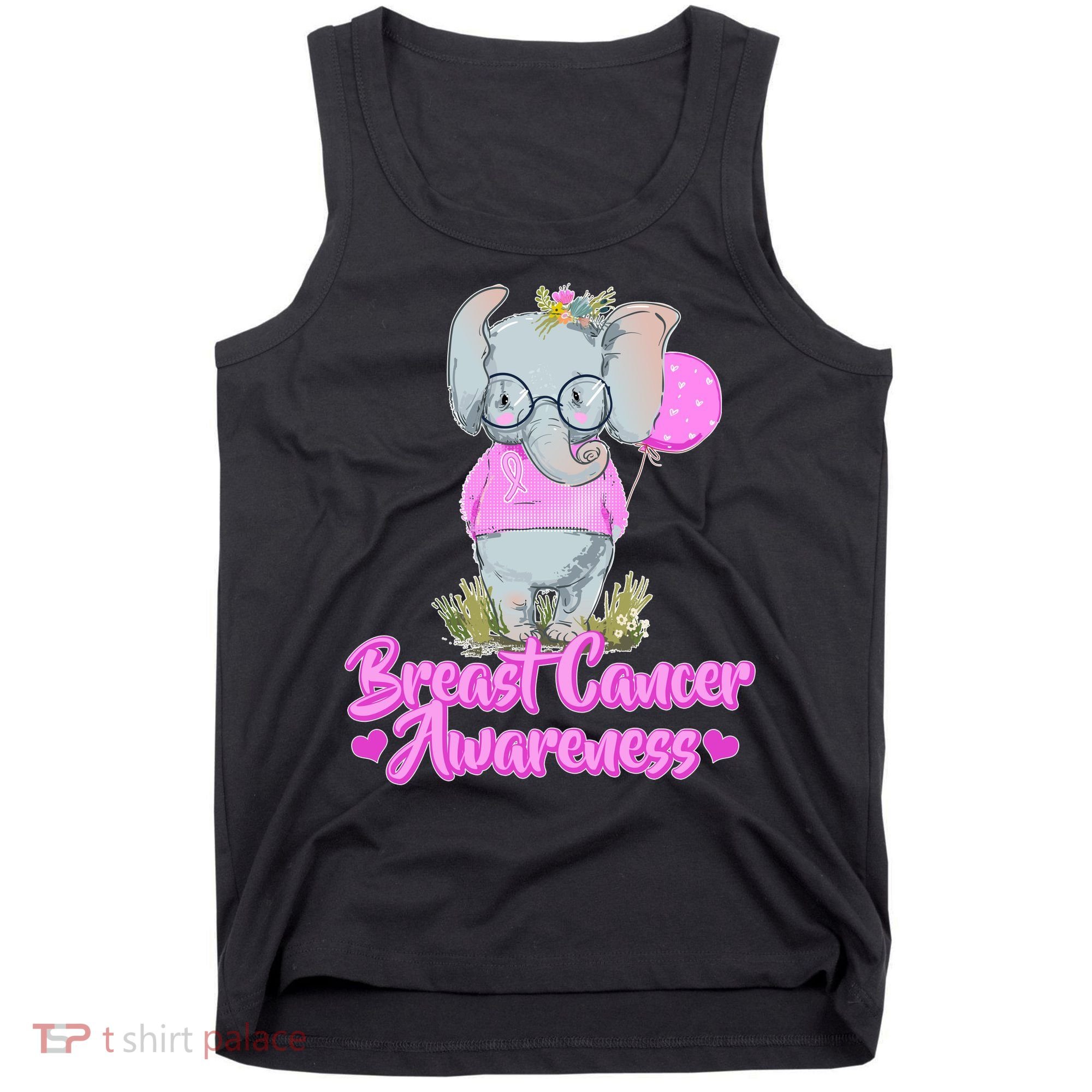 Cute Pink Elephant Breast Cancer Awareness Tank Top