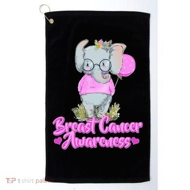 Cute Pink Elephant Breast Cancer Awareness Golf Towel