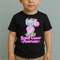 Cute Pink Elephant Breast Cancer Awareness Toddler T-Shirt thumb 2