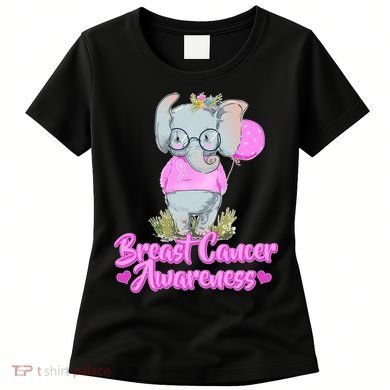 Cute Pink Elephant Breast Cancer Awareness Women's T-Shirt