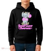 Cute Pink Elephant Breast Cancer Awareness Kids Hoodie thumb 4