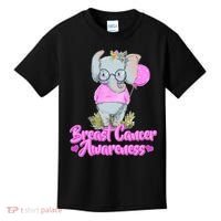Cute Pink Elephant Breast Cancer Awareness Kids T-Shirt thumb 0