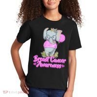 Cute Pink Elephant Breast Cancer Awareness Kids T-Shirt thumb 2