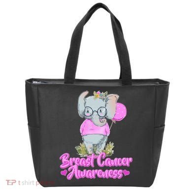 Cute Pink Elephant Breast Cancer Awareness Tote Bag