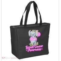 Cute Pink Elephant Breast Cancer Awareness Tote Bag thumb 2