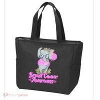Cute Pink Elephant Breast Cancer Awareness Tote Bag thumb 3
