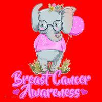 Cute Pink Elephant Breast Cancer Awareness Santa Hat thumb 1