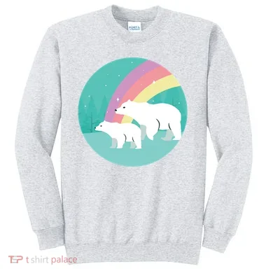 Cute Polar Bears Rainbow Sweatshirt