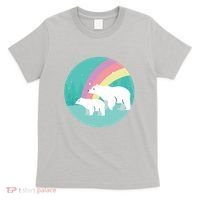 Cute Polar Bears Rainbow T-Shirt thumb 0