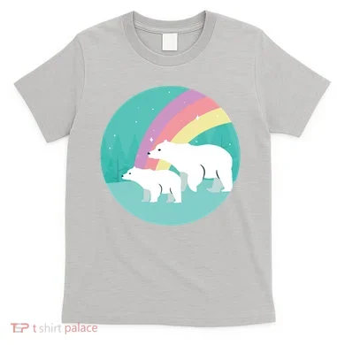 Cute Polar Bears Rainbow T-Shirt