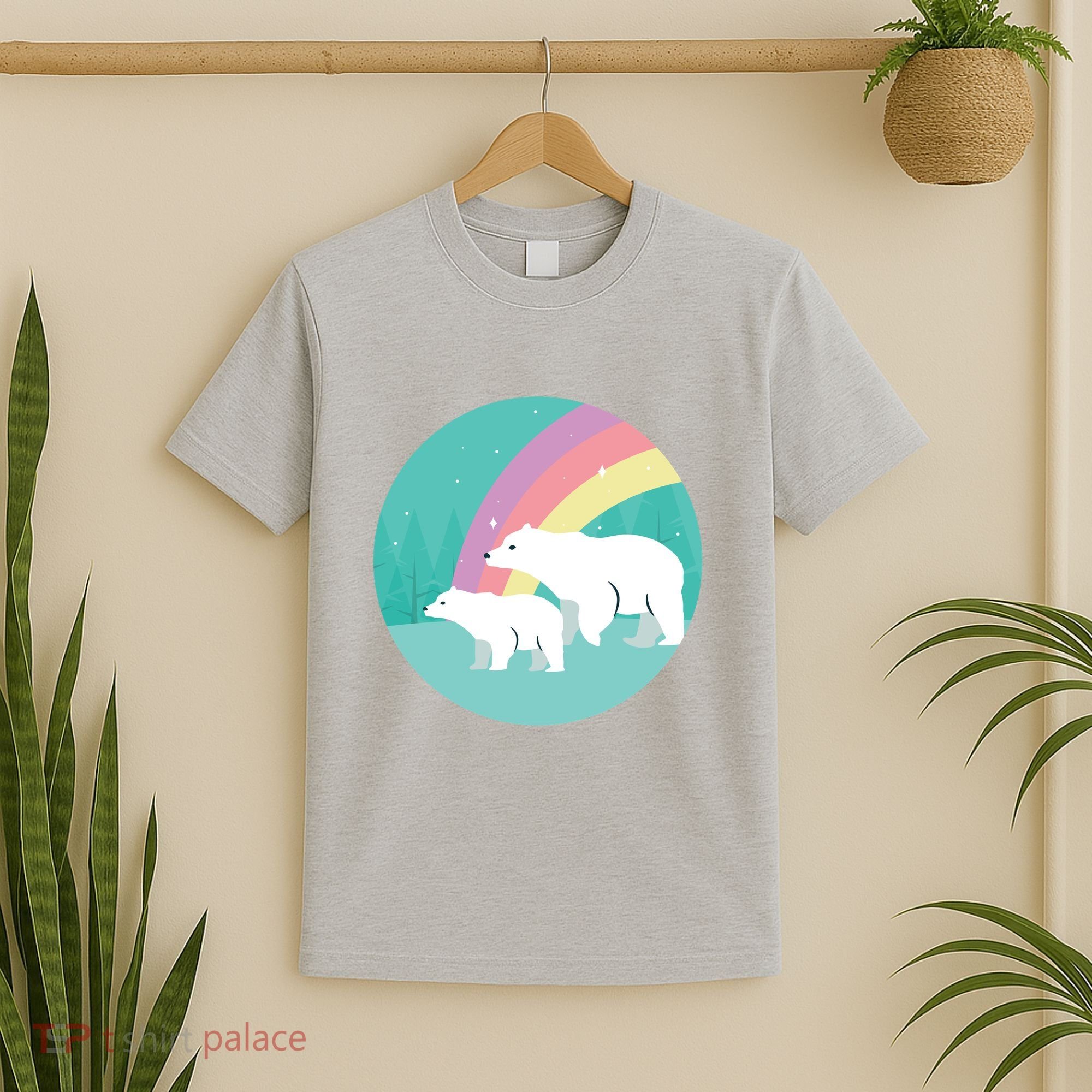Cute Polar Bears Rainbow T-Shirt