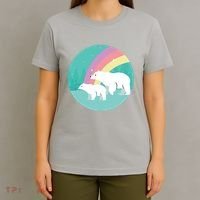 Cute Polar Bears Rainbow T-Shirt thumb 4