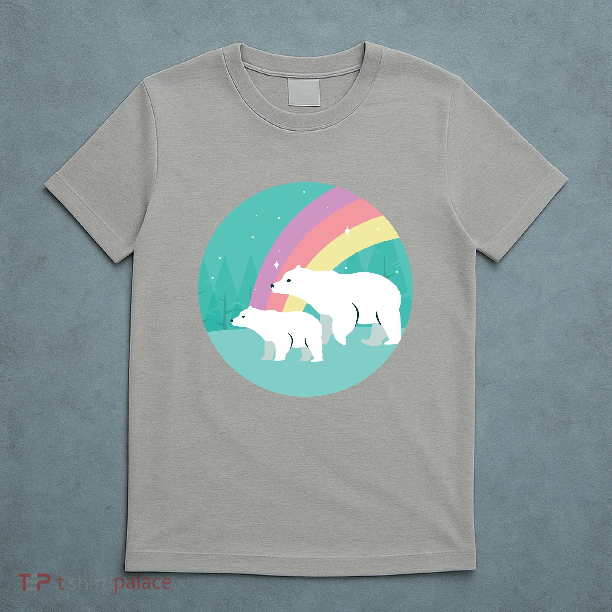 Cute Polar Bears Rainbow T-Shirt