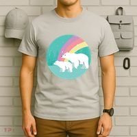 Cute Polar Bears Rainbow T-Shirt thumb 6