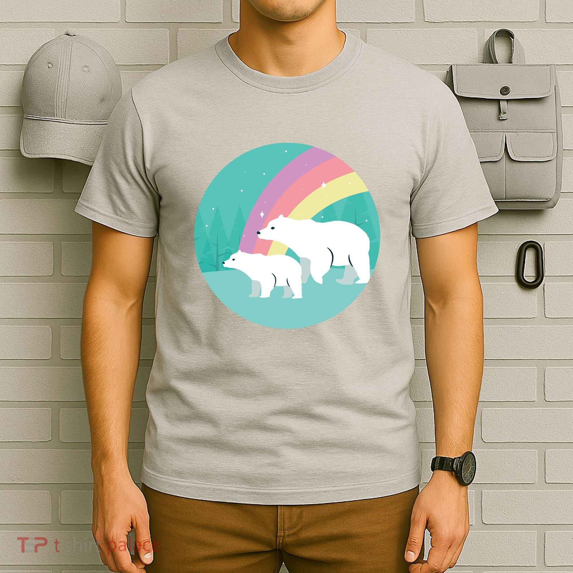 Cute Polar Bears Rainbow T-Shirt