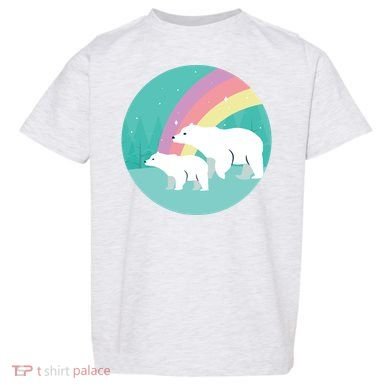 Cute Polar Bears Rainbow Toddler T-Shirt