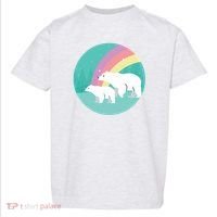 Cute Polar Bears Rainbow Toddler T-Shirt thumb 0