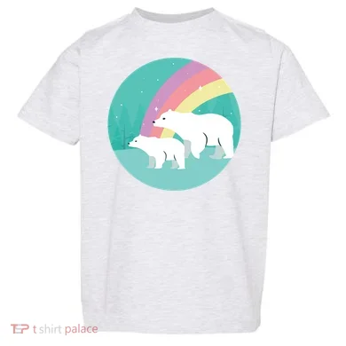 Cute Polar Bears Rainbow Toddler T-Shirt